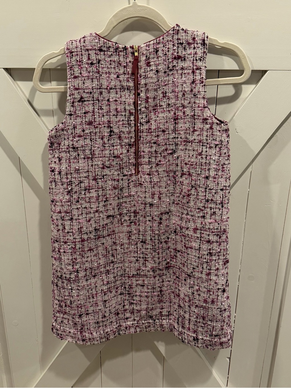 Crewcuts by J.Crew Girls’ Girly Tweed Shift Dress Pink Burgundy Size 10 - Picture 4 of 11